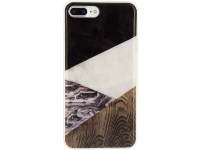 Xccess TPU Hoesje Apple iPhone 7 Plus/8 Plus Triangular Marble Design Wood