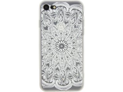 Xccess TPU Hoesje Apple iPhone 6/6S Mandala with Glitter Stone - Wit