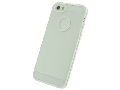 Xccess Colored Edge Cover Apple iPhone 5/5S/SE Transparent White