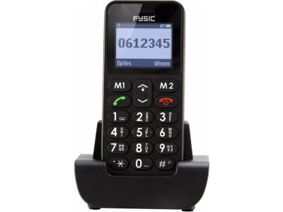 FM-6700 Fysic Big Button Comfort GSM Black actie pakket 5+1 gratis
