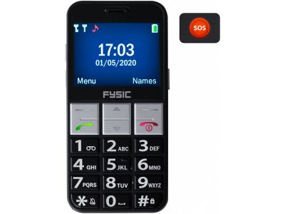FM-7810 Fysic Big Big Button Comfort GSM Black actie pakket 5+1 gratis