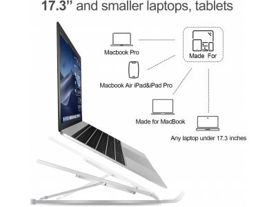 Xccess Aluminium Laptop Stand max 17.3inch - Zilver