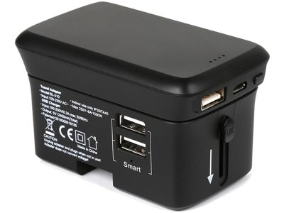 TravelCharge-4K RealPower Travel Charger + PowerBank 4000mAh Black