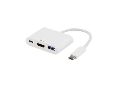 USBC-HDMI3 DELTACO USB-C HDMI AV Adapter White