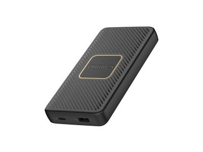 OtterBox Dual Port Fast Charge Power Bank 10000 mAh 18W + Qi Wireless Charger 10W Black