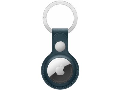 Apple Airtag Lederen Sleutelhanger - Blauw