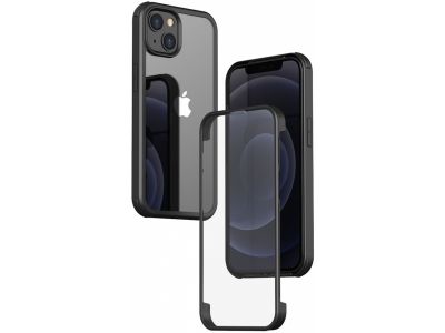 Valenta Gehard Glas Full Cover Bumper Case Apple iPhone 13 Mini - Zwart