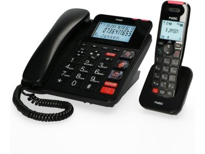 Fysic Big Button Bureautelefoon + Antwoordapparaat + DECT - Zwart
