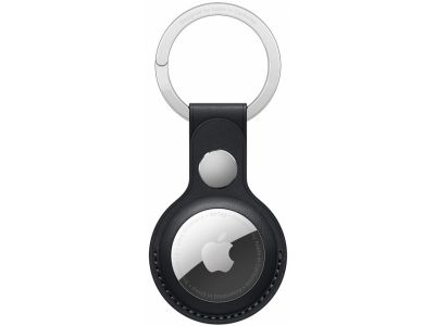 Apple Airtag Lederen Sleutelhanger - Zwart
