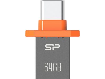 Silicon Power C21 Dual USB Stick Mobile 64GB USB-C Orange/- Grijs