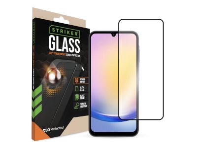 Striker D3O Xtreme Impact Glass Screen Protector - Black Frame - Samsung Galaxy A25 5G