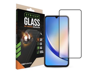 Striker D3O Xtreme Impact Glass Screen Protector - Black Frame - Samsung Galaxy A34 5G