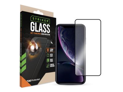 Striker D3O Xtreme Impact Glass Screen Protector - Black Frame - Apple iPhone XR/11