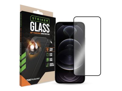 Striker D3O Xtreme Impact Glass Screen Protector - Black Frame - Apple iPhone 12/12 Pro