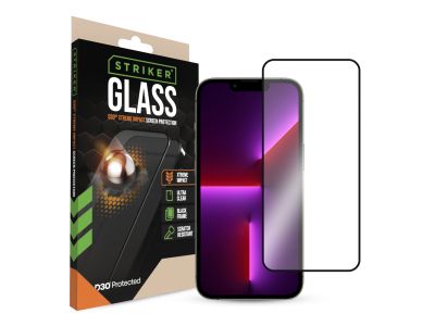 Striker D3O Xtreme Impact Glass Screen Protector - Black Frame - Apple iPhone 13/13 Pro/14/SE 4