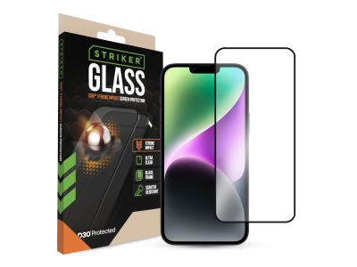 Striker D3O Xtreme Impact Glass Screen Protector - Black Frame - Apple iPhone 13 Pro Max/14 Plus