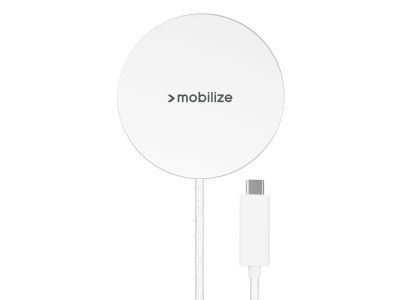 Mobilize Magnetic Wireless Charger Magsafe Compatible 25W Qi2.2 White Aluminium