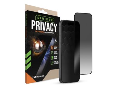 Striker D3O Xtreme Impact Privacy Glass Screen Protector - Black Frame - Apple iPhone 17e