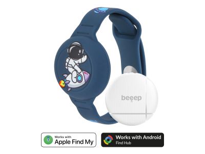 Beeep OneTag Apple Find My & Android Tracker - Kids Wristband Silicon Astronaut