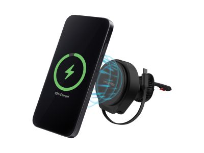 Mobilize MagSafe Compatible Car Holder/Charger 25W Qi2.2 with Retractable USB-C Cable Black