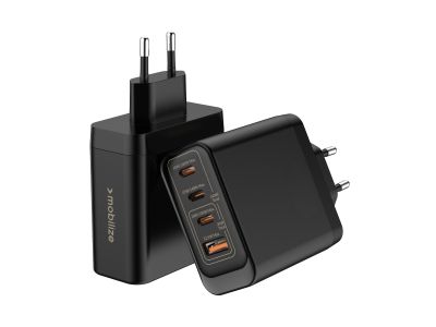 Mobilize Wall Charger 3x USB-C + 1x USB GaN 140W with PD/PPS Black